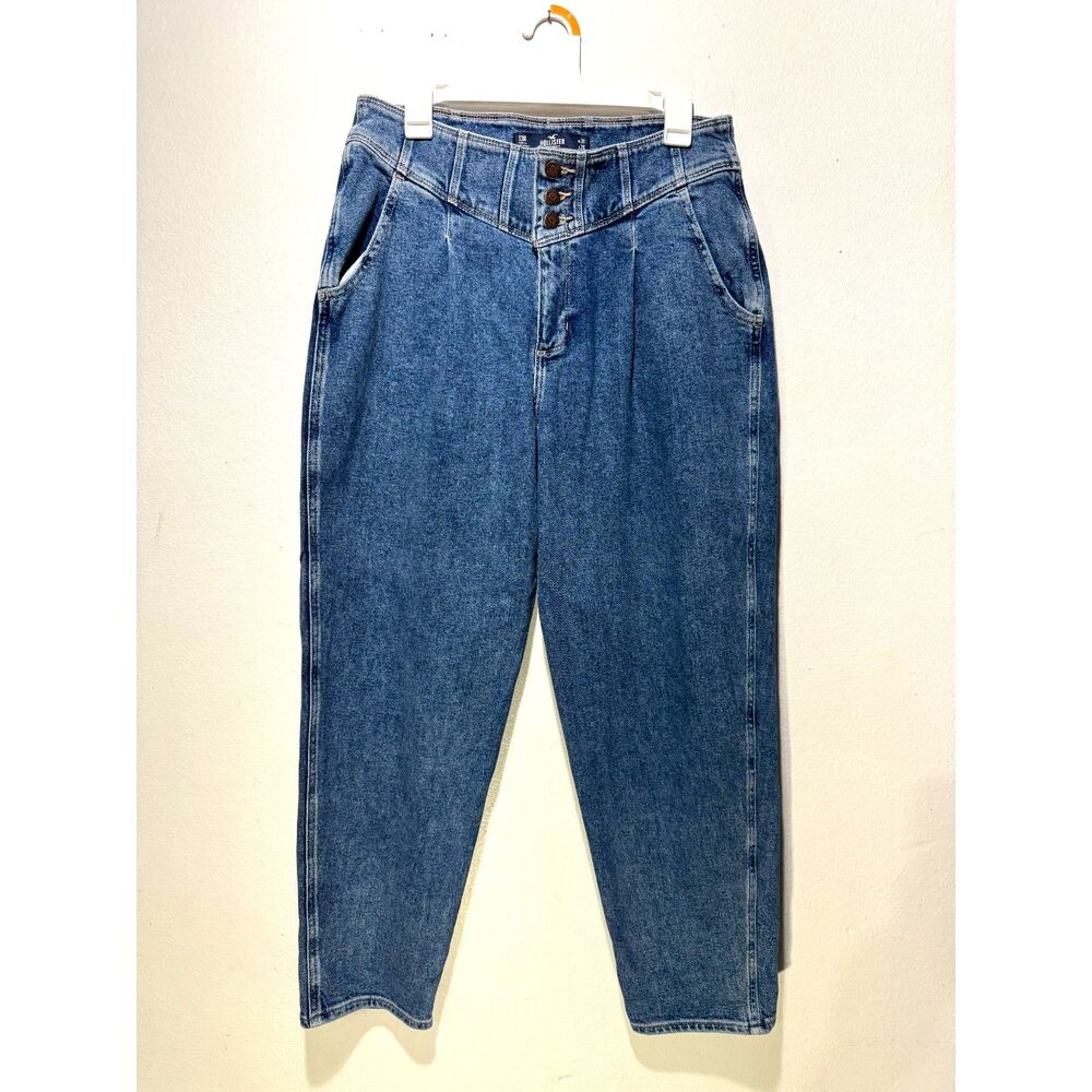 Hollister ultra high rise 80's Mom jeans baggy barrel leg blue women women 13R